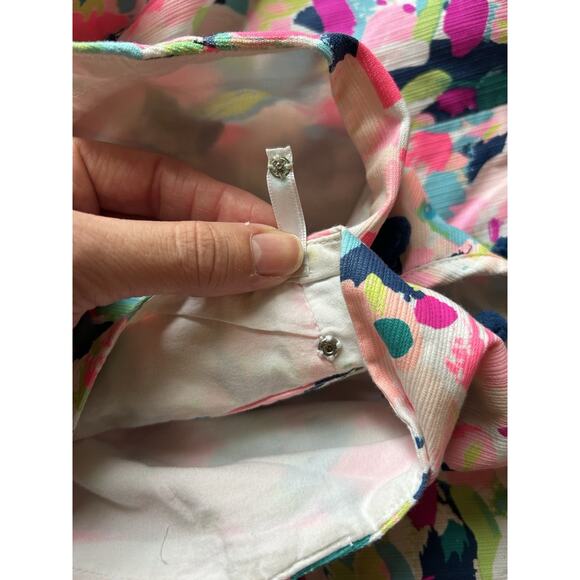 Lilly Pulitzer Cabrey Tropical Pina Colada Club Pink Tassels Shift Dress Sz 0 - Picture 7 of 12